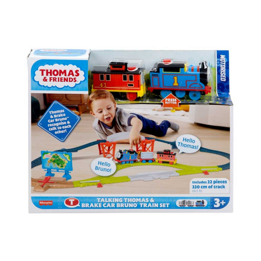 TALKING THOMAS & BRAKE CAR BRUNO TRAIN SET