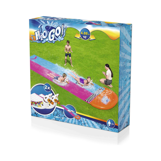 Bestway 2er-Wasserrutsche mit aufblasbaren Lama-Schwimmtieren