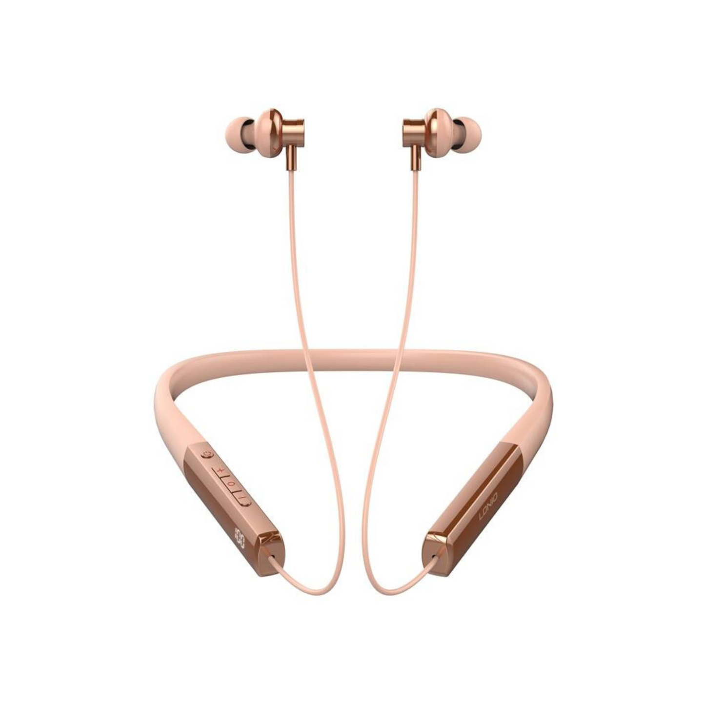 LDNIO N01 wireless neckband headphones (rose gold)
