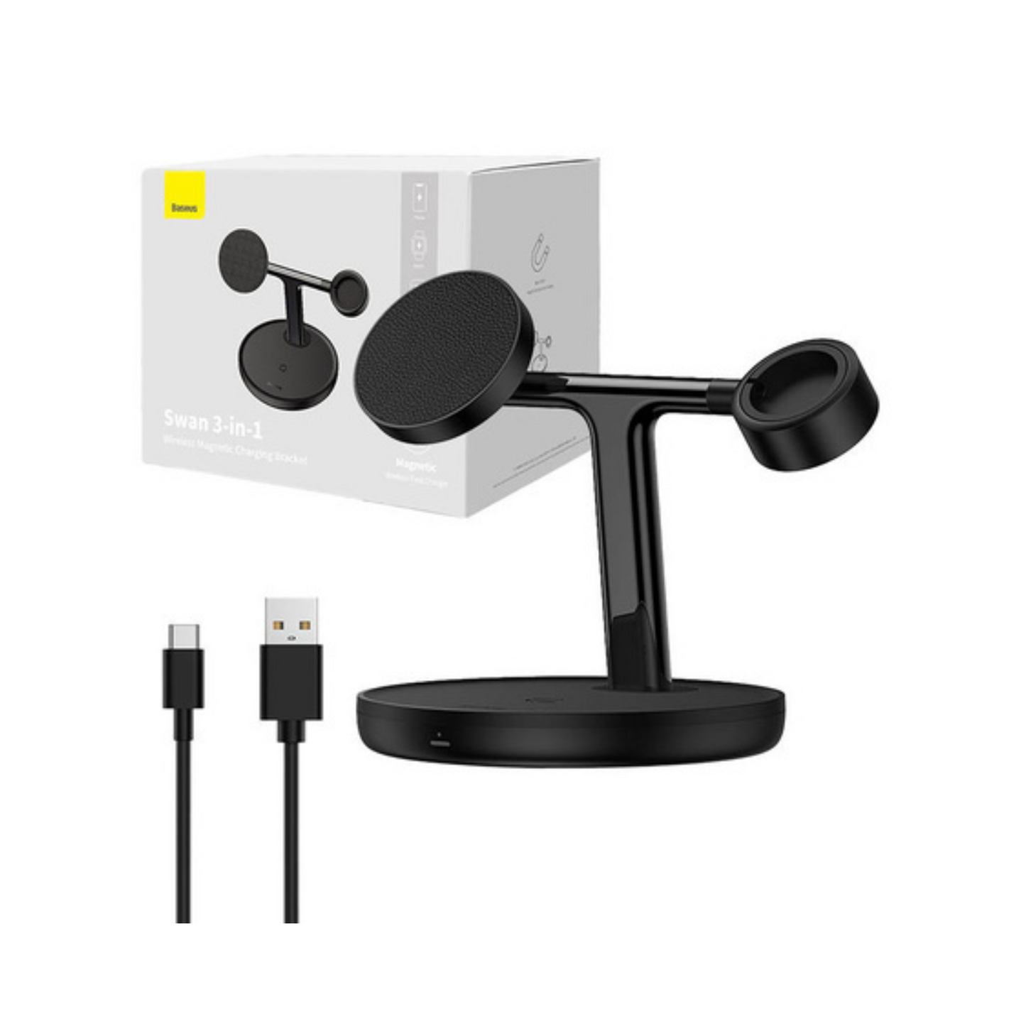 Baseus 3 in 1 20W Magnetic Wireless Charger Stand for iPhone 16 15 14 Pro Airpods Apple Watch Phone